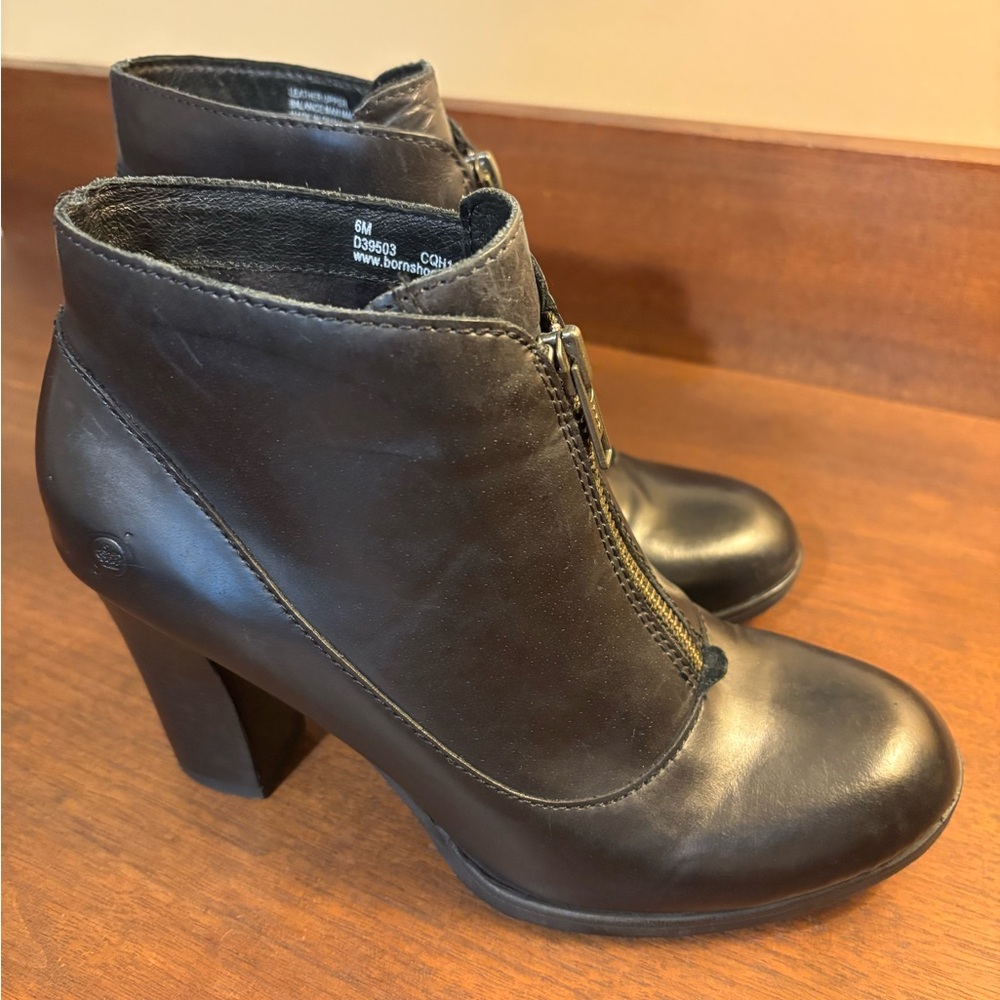 Born Black Leather Ankle Boots